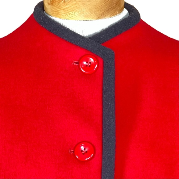 Royal Balkan Tailors Vintage Dead Stock Red & Black Wool Blazer Size 11 … - Picture 3 of 16